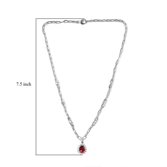 NWT BRAZILIAN PINK PETALITE NECKLACE IN PLATINUM OVER STERLING SILVER